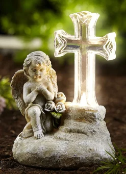 Solar-Gedenkengel aus wetterfestem Kunststein