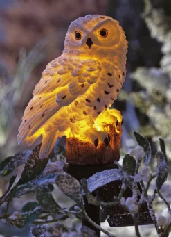 Solar-Schnee-Eule aus Polyresin