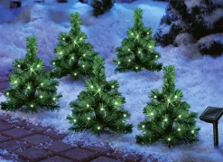 Solar-Tannenbäumchen-Set, 5-teilig