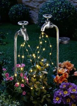 Solar-Wasserhahn, 2er-Set, aus solidem Eisen