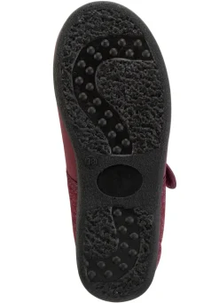 Spangenschuh aus weichem, teilweise meliertem Textilmaterial