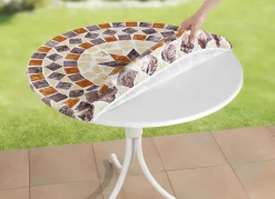 Spann-Tischdecke mit mediterranem Dessin