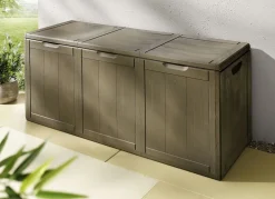 Spritzwasserbeständige Aufbewahrungsboxen in Holzoptik