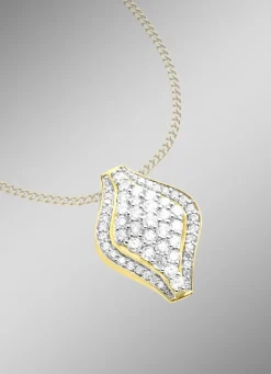 Stark ausgefasster Anhänger mit Brillanten