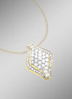 Stark ausgefasster Anhänger mit Brillanten