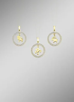 Sternzeichen-Anhänger aus Gold mit Zirkonia