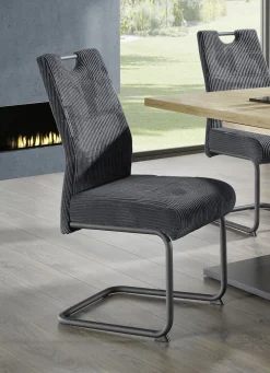 Stühle, 4er-Set, mit Cordbezug