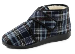 Stiefelette aus kariertem Textilmaterial