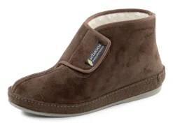 Stiefelette aus Veloursmaterial mit Klettverschluss