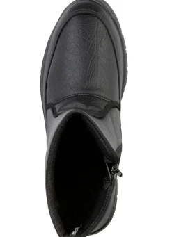 Stiefelette mit Knitter-Struktur