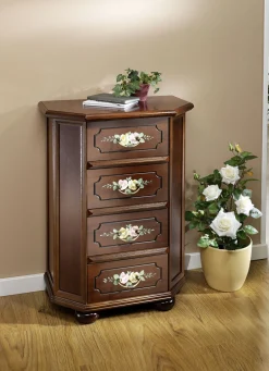 Stilvolle Kommode mit handbemalter Blumendekoration