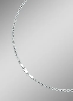 Stilvolle Kordel-Halskette in Weißgold