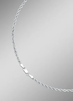 Stilvolle Kordel-Halskette in Weißgold