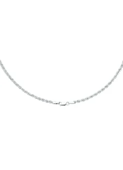 Stilvolle Kordel-Halskette in Weißgold