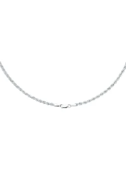 Stilvolle Kordel-Halskette in Weißgold