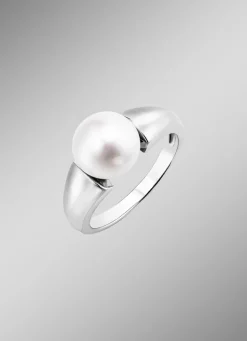 Stilvoller Damenring mit Süsswasser-Zuchtperle