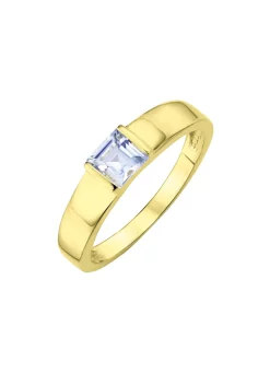 Stilvoller Damenring mit Blautopas