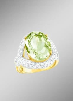 Strahlend schöner Damenring mit echt Amethyst und echt Weißtopas