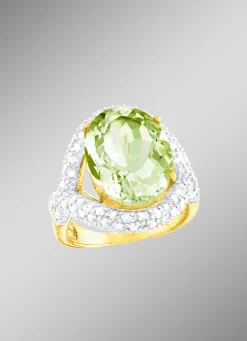 Strahlend schöner Damenring mit echt Amethyst und echt Weißtopas