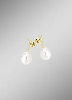 Strahlender Charme – Ohrstecker aus vergoldetem Silber