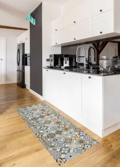 Strapazierfähiger Küchenläufer und -teppich im Fliesen-Design