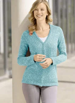 Strickjacke aus Melangegarn