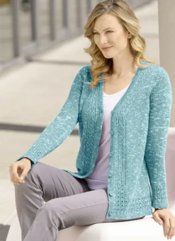 Strickjacke aus Melangegarn
