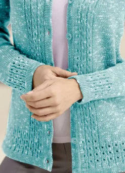 Strickjacke aus Melangegarn