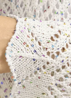 Strickjacke aus Paillettengarn