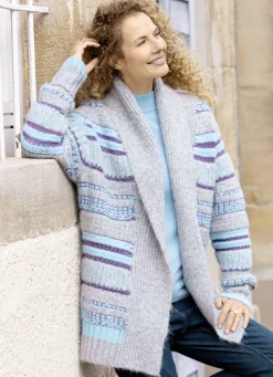 Strickjacke in Grobstrick