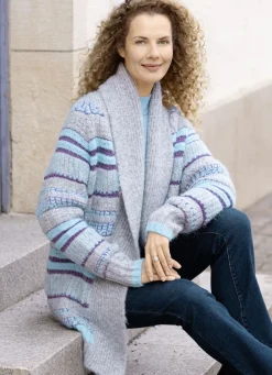 Strickjacke in Grobstrick