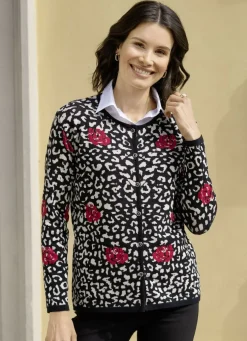 Strickjacke in Jacquard-Dessin