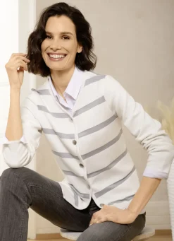 Strickjacke in Milano-Rippe