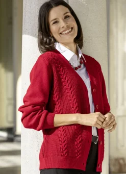 Strickjacke in Strukturmix