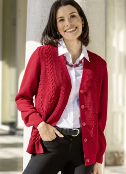 Strickjacke in Strukturmix