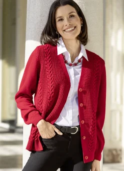 Strickjacke in Strukturmix