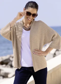 Strickjacke in Strukturmix