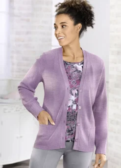 Strickjacke in Strukturmix