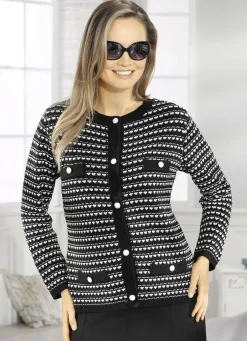 Strickjacke mit aufwendigem Strukturmix