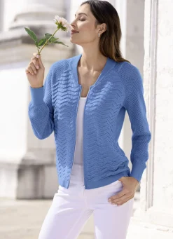 Strickjacke mit Cloquéstruktur