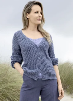 Strickjacke mit Paillettengarn