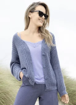 Strickjacke mit Paillettengarn