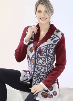 Strickjacke mit platziertem Jacquard-Dessin