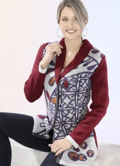 Strickjacke mit platziertem Jacquard-Dessin
