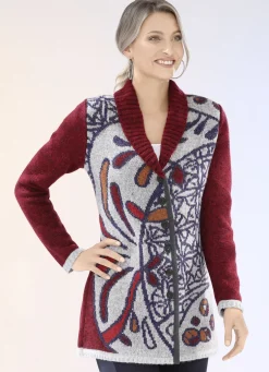 Strickjacke mit platziertem Jacquard-Dessin