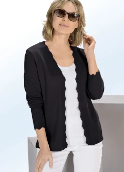 Strickjacke mit Wellenabschlüssen