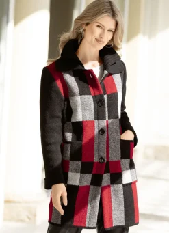 Strickmantel in Jacquard-Dessin