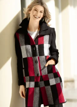 Strickmantel in Jacquard-Dessin