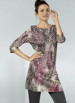 Strick-Tunika mit Tierfelldessin