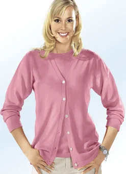 Strick-Twinset in Feinstrick mit Schurwolle